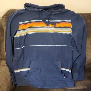 Prana Orange and Blue Sweatshirt with Sporty Stripes
